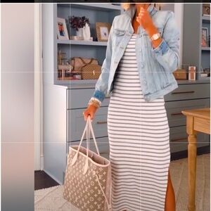 Middie black and white striped T-shirt dress